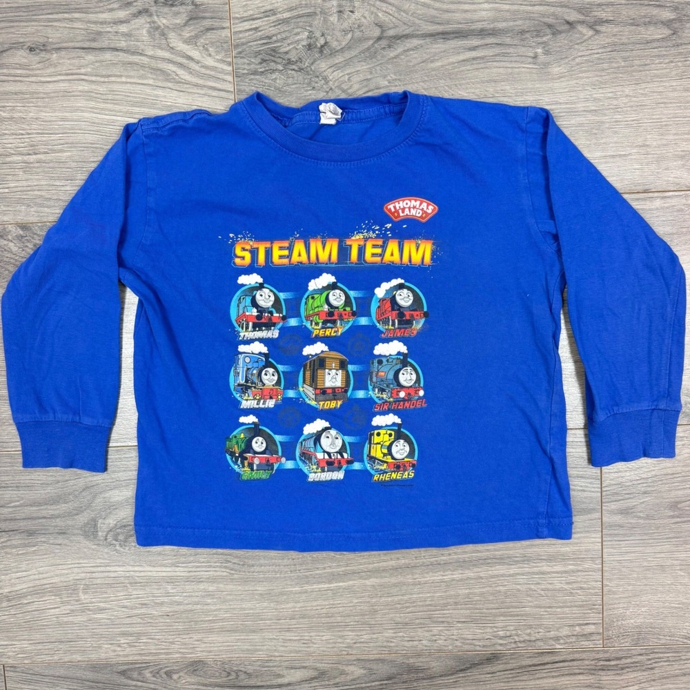Thomas‎ & Friends Steam Team Character Grid Long Sleeve Tee Kids 5/6 Blue